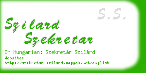 szilard szekretar business card