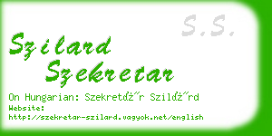 szilard szekretar business card